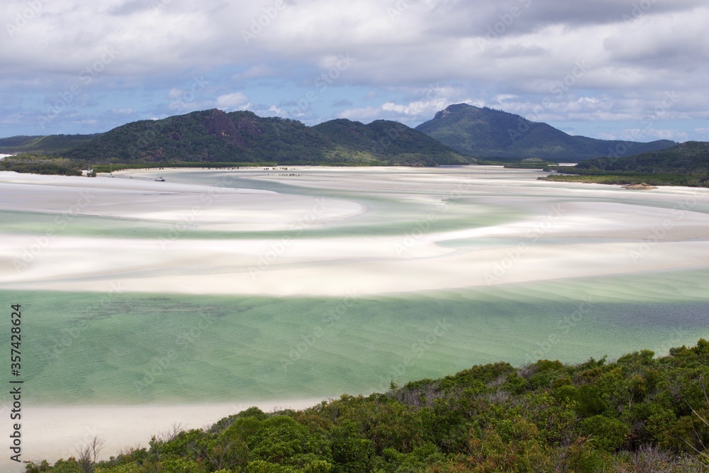 tropical lagoon: Whitehaven beach, Whitsundays island, Queensland, Australia 