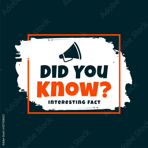 did you know interesting fact background design