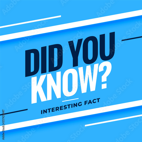 blue did you know modern style background design