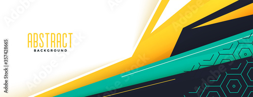 abstract geometric memphis style modern banner design