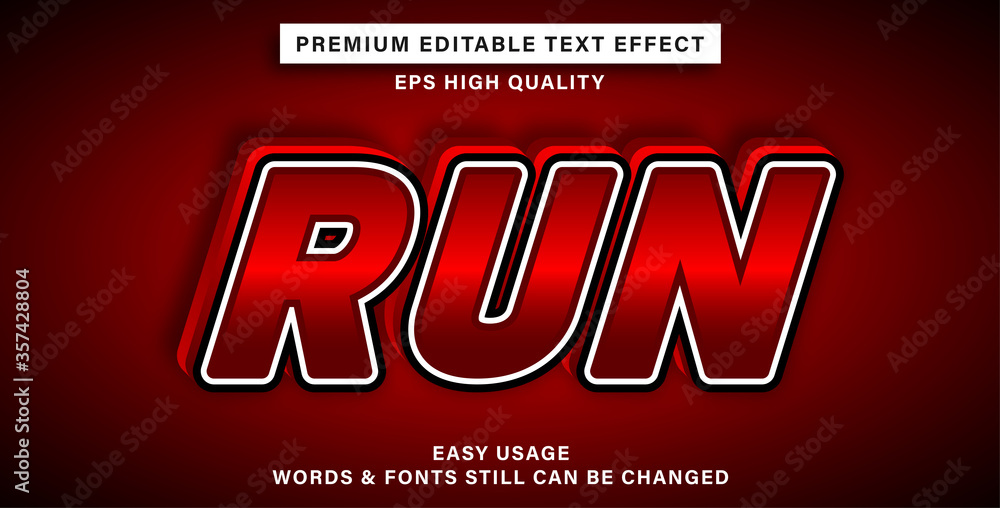 Fototapeta premium run editable text effect