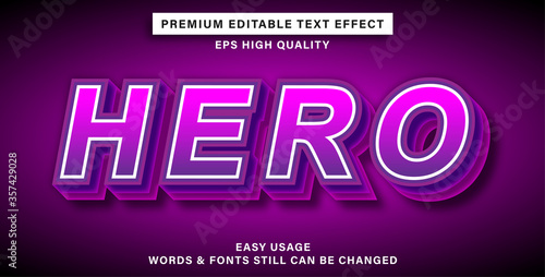 hero editable text effect