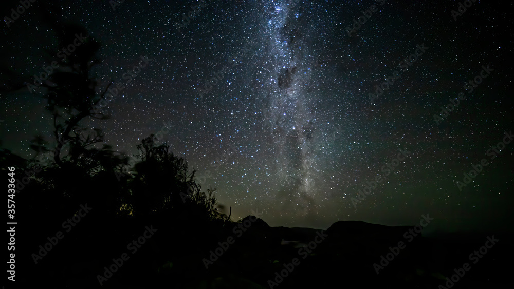 The Milky Way in the mountains of the Grampians National Park in  Victoria, Australia at a clear starry night in summer.