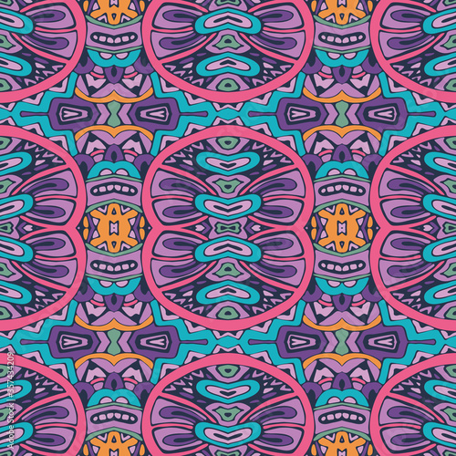 Colorful Tribal Ethnic Festive Abstract Floral Vector Pattern unique