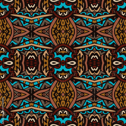 Vector seamless pattern african art batik ikat. Ethnic ptint vintage design.