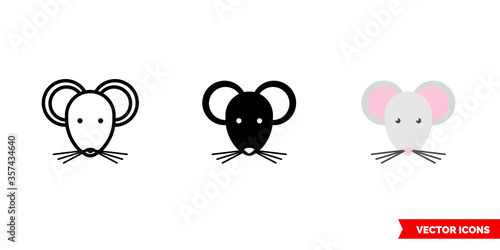 Mouse icon of 3 types. Isolated vector sign symbol.