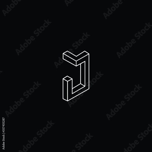 Professional Innovative 3D Initial J logo and JJ logo. Letter JM MJ LOGO Minimal elegant Monogram. Premium Business Artistic Alphabet symbol and sign