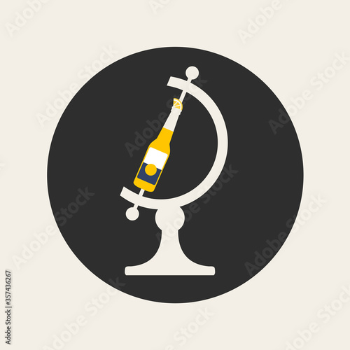 logo coronavirus & corona spread symbol or outbreak icon on the planet. world contamination concept illustration & contagion. bottle beer vector flat design spins on creative infected globe Worldwide