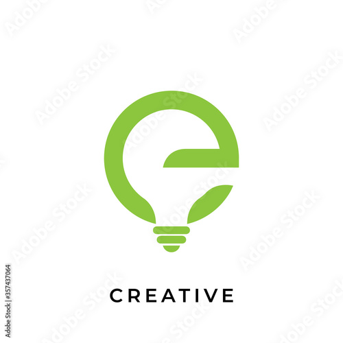 Letter e creative logo design template
