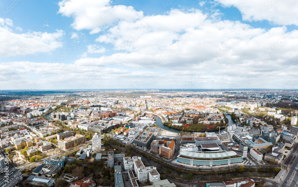 Fototapeta premium aerial cityscape d photo of Berlin in Germany