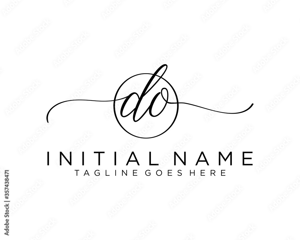 Initial D O handwriting logo vector. Hand lettering for designs Initial D O handwriting logo vector. Hand lettering for designs