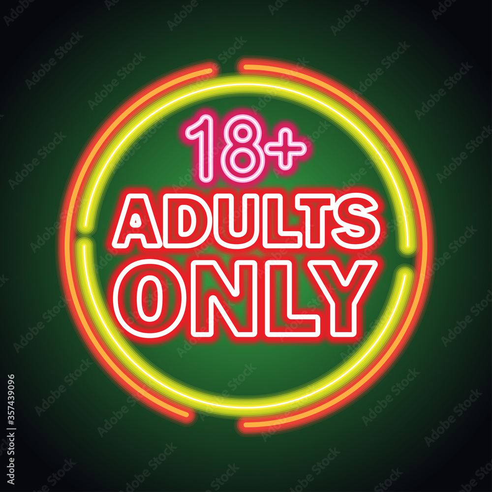 adults only glowing box for outdoor business advertising neon sign