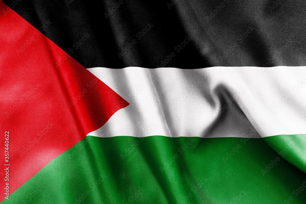 Fototapeta premium Palestine flag texture crumpled up