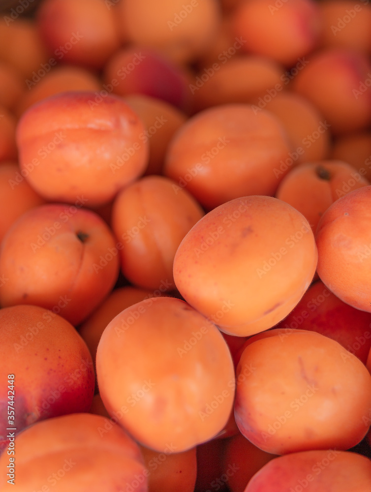 Orange rape apricots. Fresh fruits.