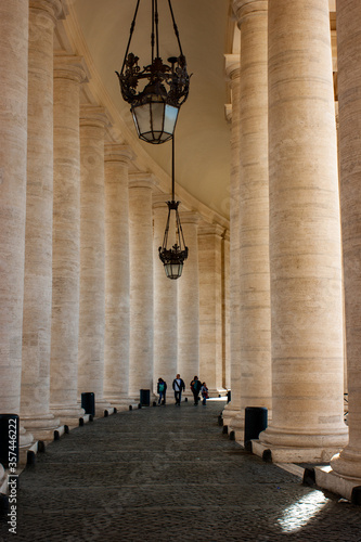 Curved Walkway through Pillars