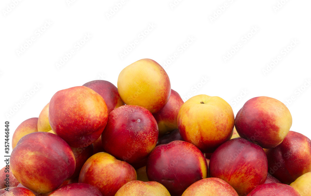 Nectarines isolated on white background Nectarines isolated on white background
