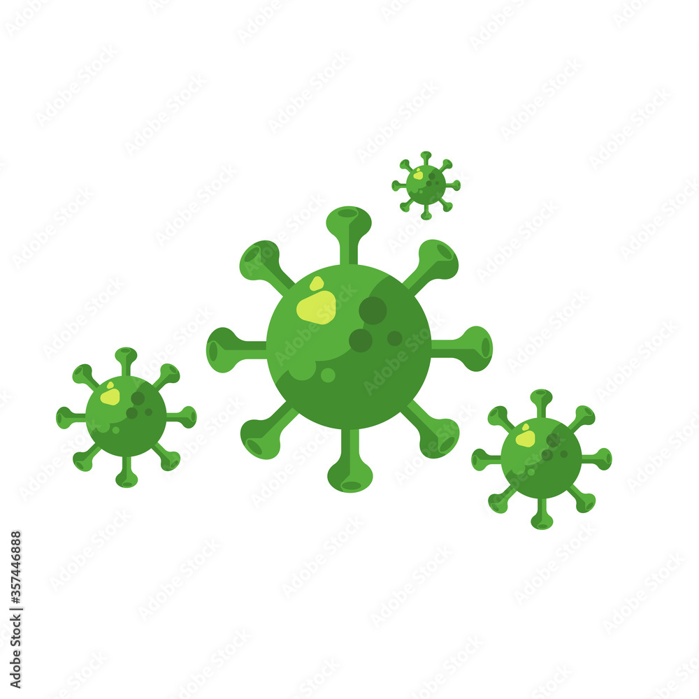 Dangerous viruses, such as Ebola virus, the Mers virus, Coronavirus and more. Vector illustration, isolated on white background