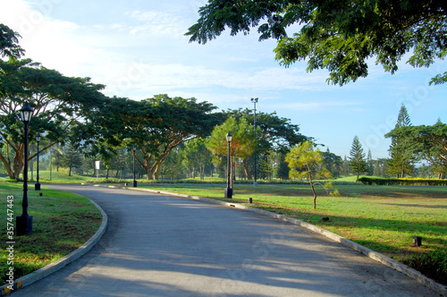 Golf course pathway at Mount Malarayat in Lipa, Batangas, Philippines. © walterericsy