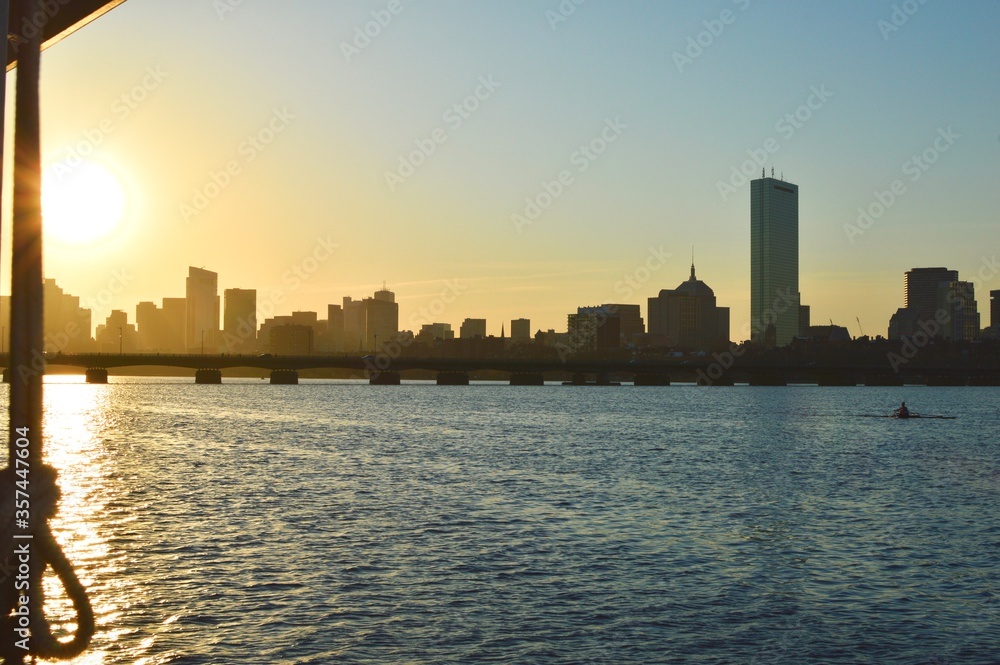 Boston skyline from the MIT Rowing pavilion