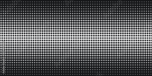 Dot gain pattern, halftone black dots on white background, seamless screen print texture of dots 