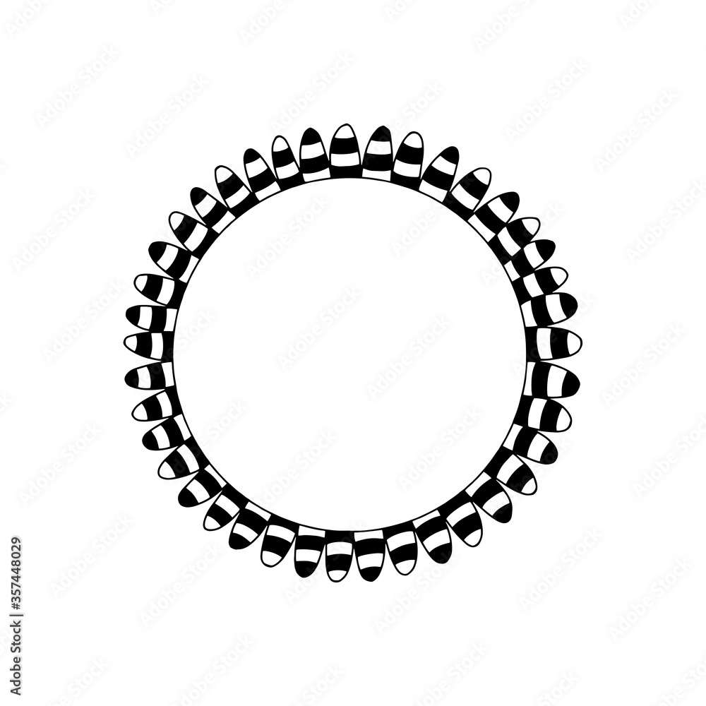 Round frame for decoration. Drawn Bohemian style frame. Hand drawn boho frames isolated on white background. Round frame for decoration. Drawn Bohemian style frame. Hand drawn boho frames isolated on white background.