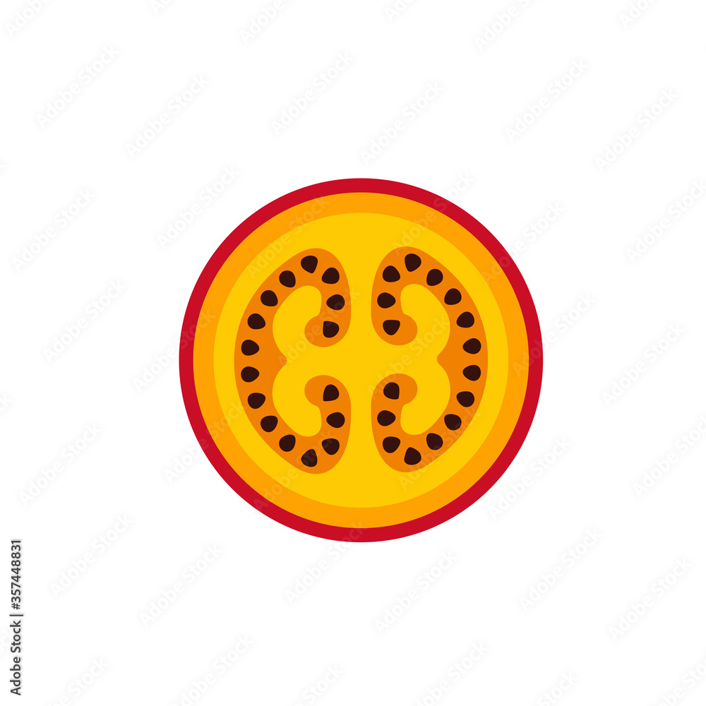 Fototapeta premium Tamarillo in cut flat design vector illustration