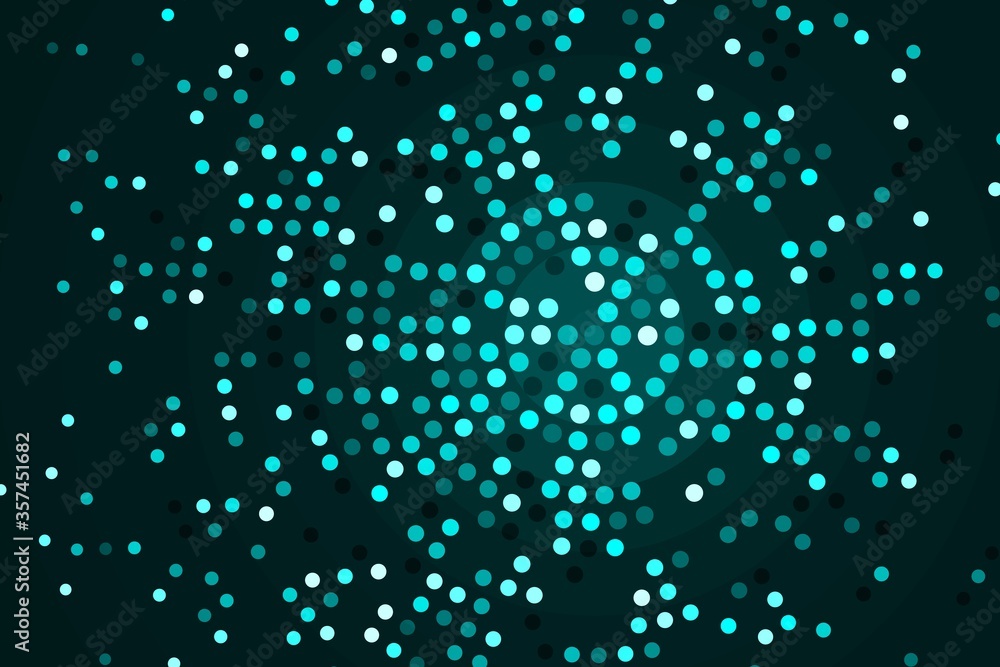 Vector abstract card background circle of blue dots on dark blank space Vector abstract card background circle of blue dots on dark blank space