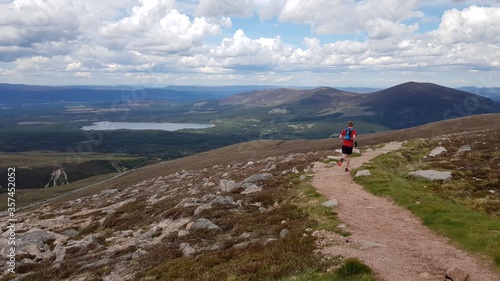 Running in the Cairngorms.