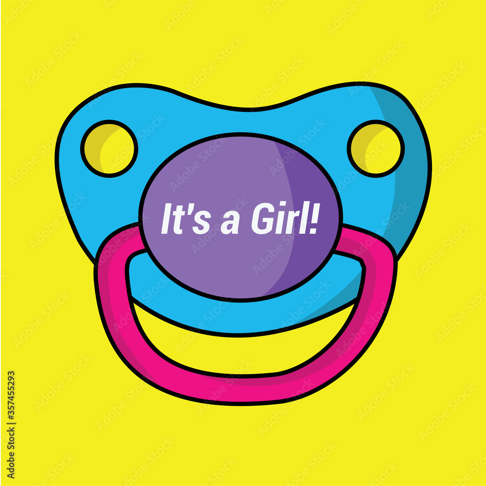 cute & modern colorful clean pacifier illustration vector with text on ...