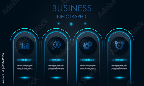 Futuristic infographic template with icon.