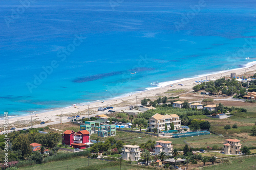 Agios Ioanis beach with blue waters  Lefkada  Greece