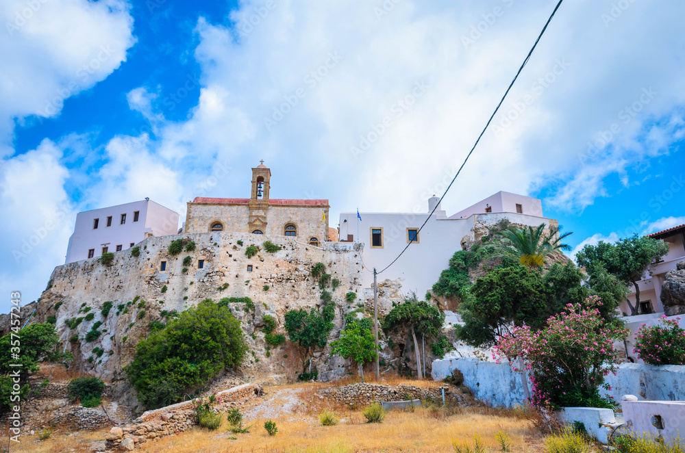 Chrysoskalitissa Monastery is a 17th century Orthodox Christian monastery located on the southwest coast of the island of Crete,built up on a rocks overlooking the Libyan Sea.