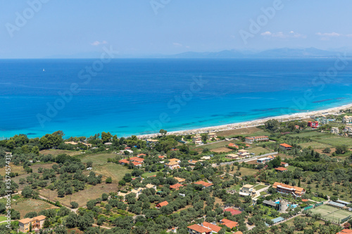 Agios Ioanis beach with blue waters, Lefkada, Greece