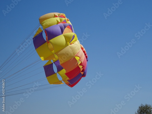 parasailing in the sky