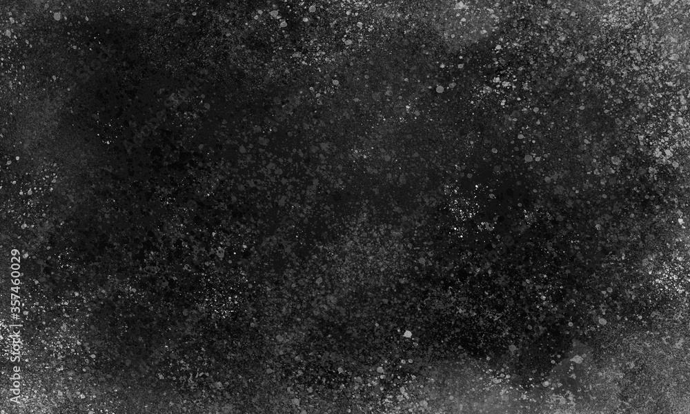 abstract black grunge background with chaotic blots and dots