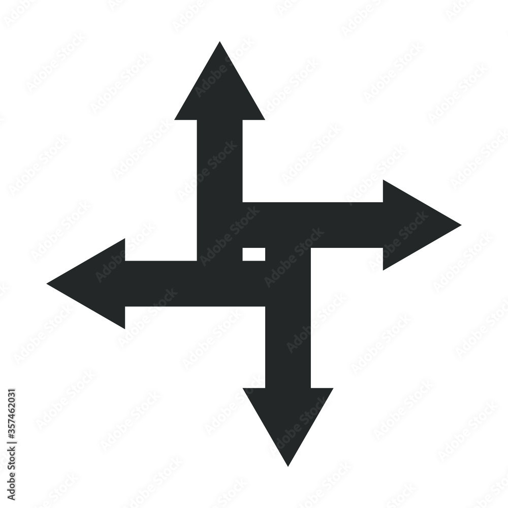 Black Arrows Icon Journey Choice Guidance Vector Isolated Navigation Decision Illustration Black Arrows Icon Journey Choice Guidance Vector Isolated Navigation Decision Illustration