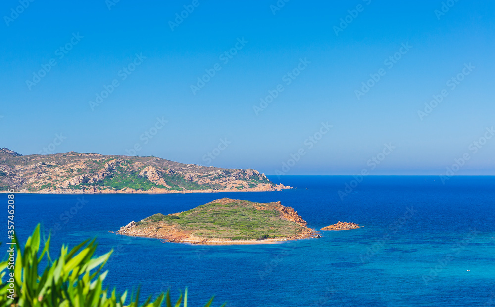 Bay and islet in Capo Coda Cavallo (Olbia, Sardinia, Italy).