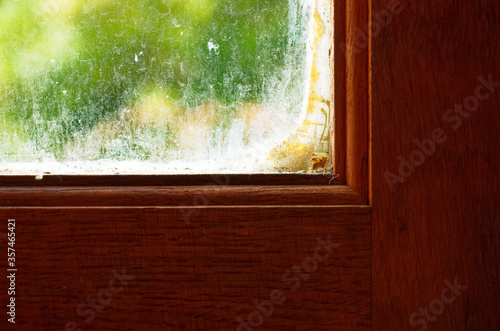 Close up of a corner of a windows 