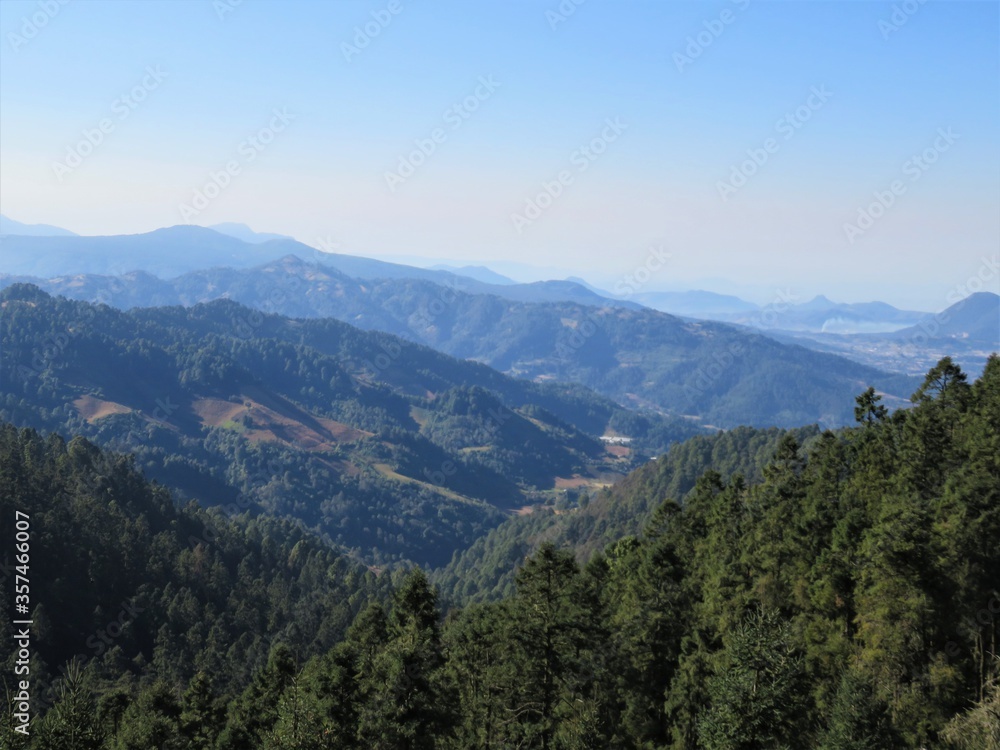 view of the mountains with forests