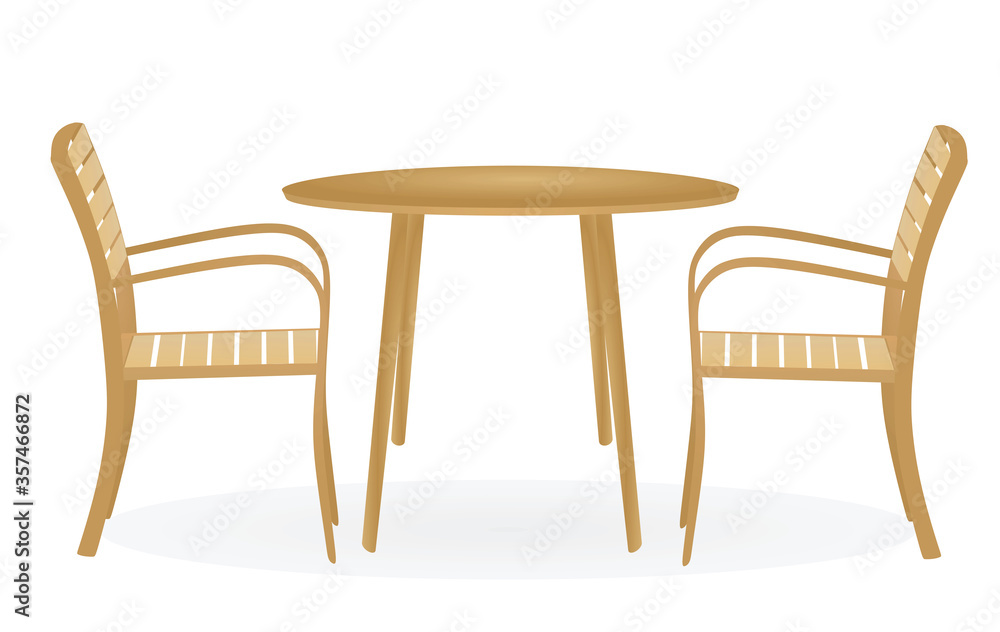 Coffee table and two chairs. vector illustration Coffee table and two chairs. vector illustration