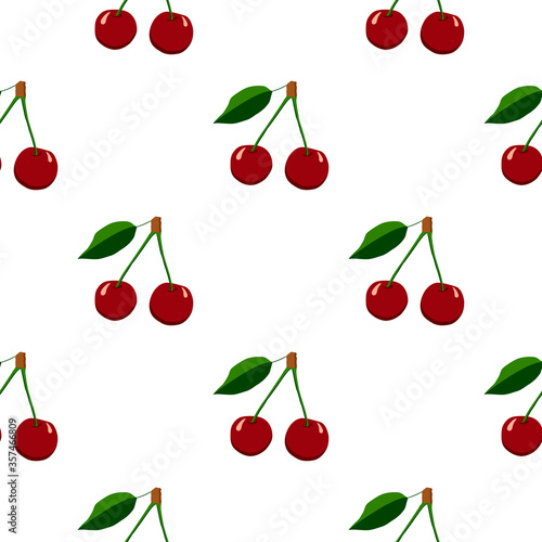 Illustration on theme big colored seamless cherry