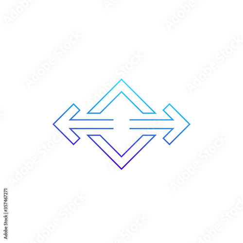 arrows pointed in two directions vector line icon