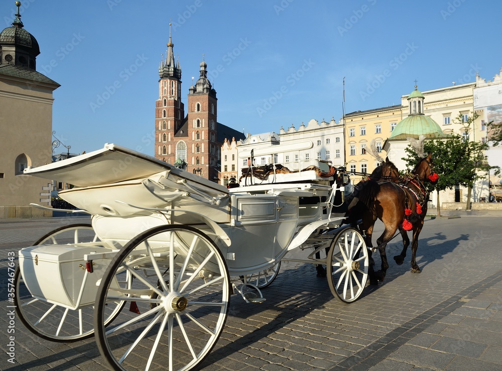 Fototapeta premium horse carriage krakow Poland