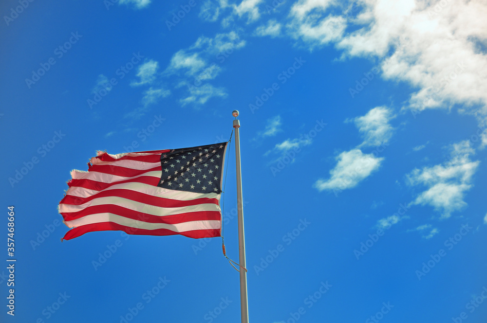 Obraz premium Flag on a blue sky