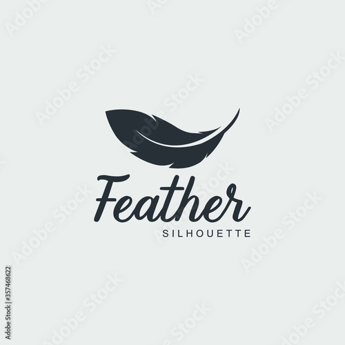 Feather template logo design inspiration. Feather Quill symbol icon vector illustration