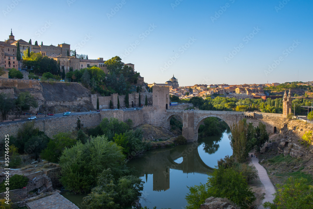 View of Alcantara Bridge on the Tejo River - Toledo, Spain
