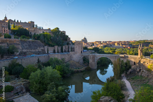 View of Alcantara Bridge on the Tejo River - Toledo, Spain