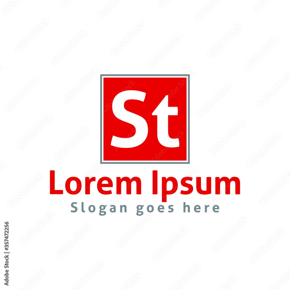 ST Initial Letter & Text Logo Design ST Initial Letter & Text Logo Design