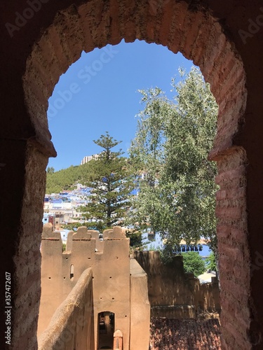 nice view from window of the blue city chefchaouen © MOUAD