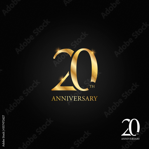 20 years anniversary logo, icon and symbol vector illustration